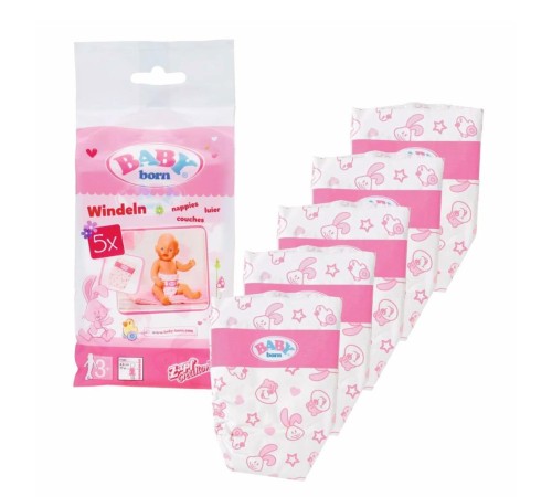826508 Baby Born 5li Bebek Bezi (Oyuncak bebek için) 826508 Baby Born 5li Bebek Bezi (Oyuncak bebek için)
