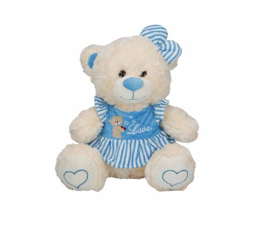 8334 Oturan Çizgili Elbiseli Peluş Ayı 40 cm -Sunman 8334 Oturan Çizgili Elbiseli Peluş Ayı 40 cm -Sunman