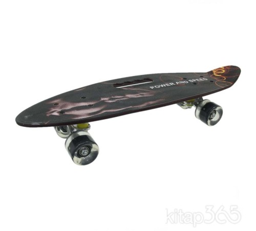 885 Desenli Orta Boy Işıklı Kaykay 60 cm