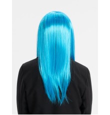 Açık Mavi Renk Uzun Düz Parti Peruğu