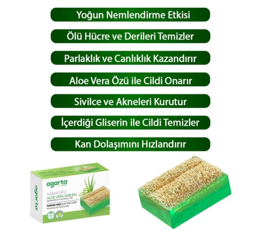 Kabak Lifli Aloe Vera Sabunu 125 Gr Kabak Lifli Aloe Vera Sabunu 125 Gr