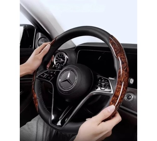 Ahşap Tasarımlı Direksiyon Simidi Koruma Kılıfı 2 li