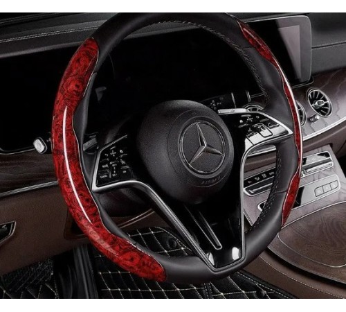 Ahşap Tasarımlı Direksiyon Simidi Koruma Kılıfı 2 li