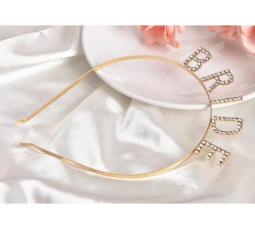 Altın Gold Renk Bekarlığa Veda Kristal Taş Bride Tacı İthal 16x10 cm Altın Gold Renk Bekarlığa Veda Kristal Taş Bride Tacı İthal 16x10 cm