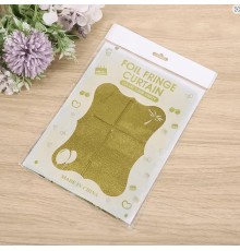   Altın Gold Renk Dikdörtgen Kesim Parlak Sim Görünümlü Fon Perde Dekor 1x2 Metre