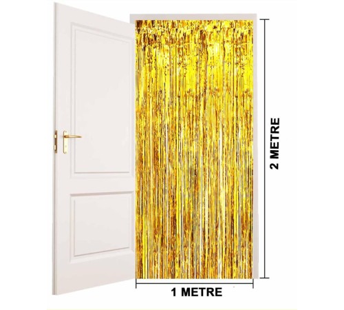 Altın Gold Renk Ekstra Metalize Parlak Saçaklı Arka Fon Perde İthal A Kalite 1x2 Metre Altın Gold Renk Ekstra Metalize Parlak Saçaklı Arka Fon Perde İthal A Kalite 1x2 Metre