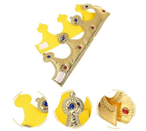 Altın Renk Eva Malzemeden İmal Çocuk Kral Tacı 57 cm