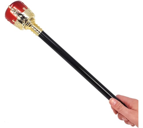 AltınRenk60cmKralTacıKraliyetTacıveKırmızıTopuzluKralAsasıSeti