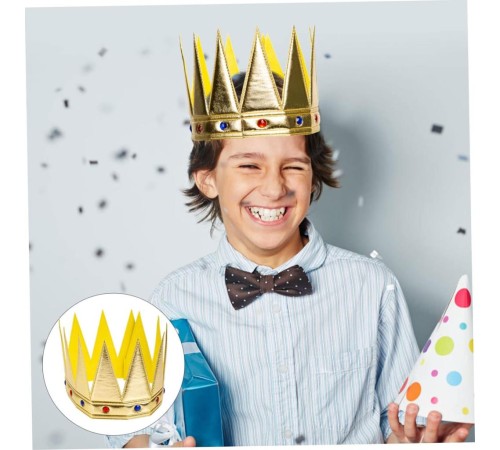 AltınRenkEvaYumuşakKralKraliyetTacıYetişkinÇocukUyumlu55cm