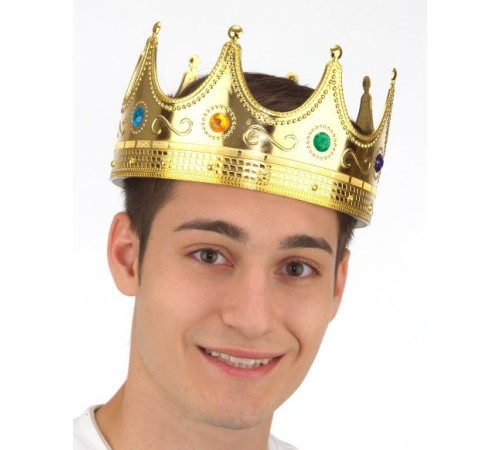 AltınRenkYetişkinÇocukUyumluKralTacı60cm