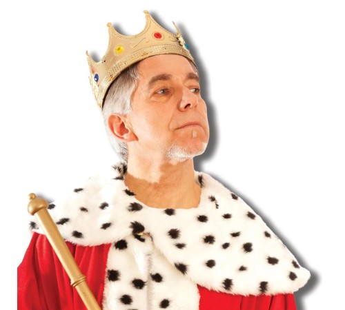 AltınRenkYetişkinÇocukUyumluKralTacı60cm