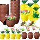Ananas & Hindistan Cevizi Tasarımlı Pipetli Bardak Seti (6 Adet)