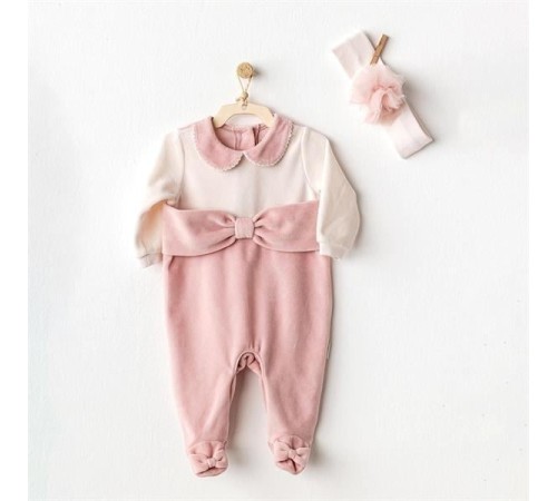 Andywawa AC25043 Puppy Gazelle Kadife Bebe Tulum Takım Pink Andywawa AC25043 Puppy Gazelle Kadife Bebe Tulum Takım Pink