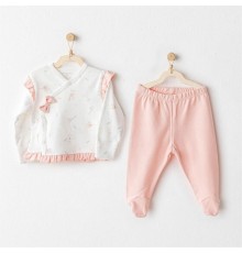 Andywawa AC25508 Sıde Snap Set Love Family 2'Li Zıbın Set Salmon