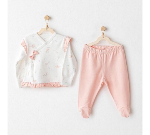 Andywawa AC25508 Sıde Snap Set Love Family 2'Li Zıbın Set Salmon Andywawa AC25508 Sıde Snap Set Love Family 2'Li Zıbın Set Salmon