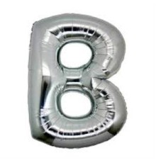 B Harf Folyo Balon Gümüş Renk  40 inç