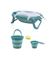 BabyJem Katlanır Banyo 5'Li Küvet Seti 596 Turkuaz