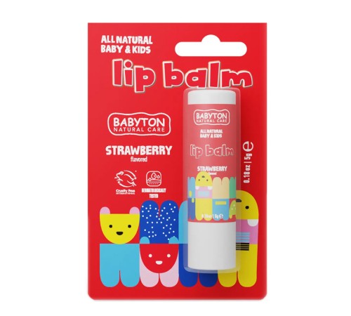Babyton Bebek ve Çocuklar İçin Doğal Dudak Koruyucu Balm Çilek Babyton Bebek ve Çocuklar İçin Doğal Dudak Koruyucu Balm Çilek
