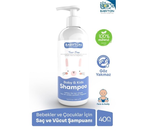 Babyton Göz Yakmayan Doğal Bebek ve Çocuk Şampuanı 400 ml Babyton Göz Yakmayan Doğal Bebek ve Çocuk Şampuanı 400 ml
