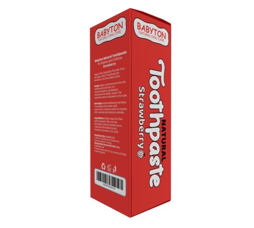 Babyton Organik Doğal Çilek Aromalı Diş Macunu 50 Gr Babyton Organik Doğal Çilek Aromalı Diş Macunu 50 Gr