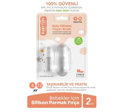 Babyton Silikon İkili Parmak Fırça