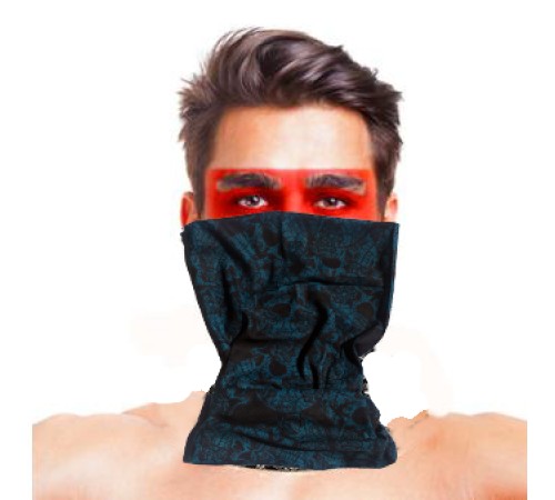 Baf Bandana Çoklu Kafatası Mavi Siyah Maske Baf Bandana Çoklu Kafatası Mavi Siyah Maske