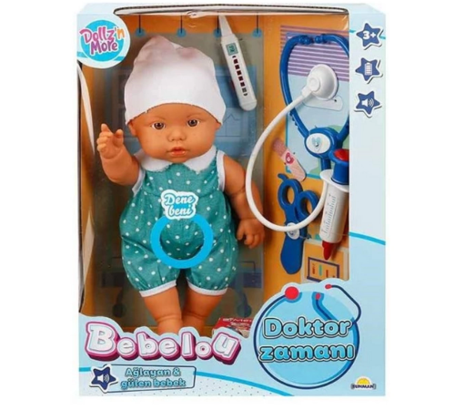 Bebelou Doktor Zamanı Sesli Bebek Seti 35 cm