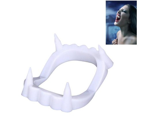 Beyaz Renk Çift Damak Takma Vampir Dişi