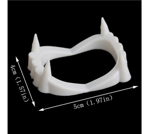 Beyaz Renk Çift Damak Takma Vampir Dişi