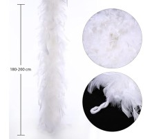 Beyaz Renk Kabarık Kalın Otriş Boa Tüy 6 cm Genişlik 180-200 cm Uzunluk