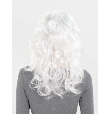 Beyaz Renk Kahküllü Dalgalı Uzun Parti Peruğu