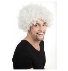 Beyaz Renk Kıvırcık Afro Bonus Peruk