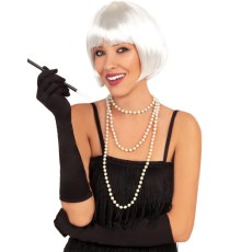 Beyaz Renk Parti Peruğu Kısa Küt Saç