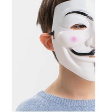 Beyaz Renk Pembe Yanaklı İthal V For Vendetta Maskesi