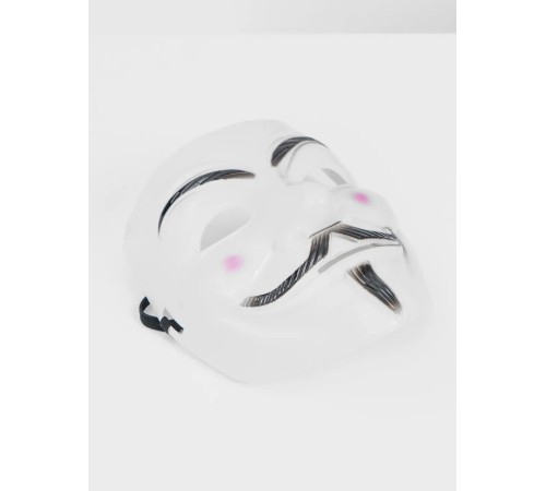 Beyaz Renk Pembe Yanaklı İthal V For Vendetta Maskesi