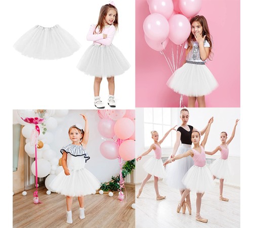 Beyaz Renk Tütü Etek Bale Eteği Gösteri Eteği Çocuk Bebek Boy