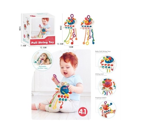BIB68859-Vardem Duyusal Montessori Oyuncaklar  Toplu-Çekme İpli