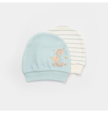 Save The Seahorse 2'Li Bebek Şapka 72231 Bej-Mint