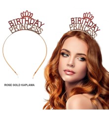 Birthday Princess Kristal Taç – Rose Gold Kaplama