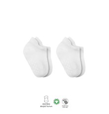 Bistyle 2'Li Sneakers Kaymaz Basic Penye Çorap BS20103 Beyaz Beyaz
