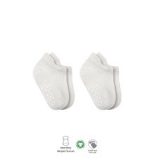 Bistyle 2'Li Sneakers Kaymaz Basic Penye Çorap BS20103 Ekru Ekru