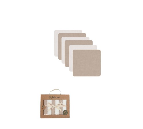 Bistyle 6'lı Müslin Mendil 20x20 cm 90106 Ekru Bej Bistyle 6'lı Müslin Mendil 20x20 cm 90106 Ekru Bej