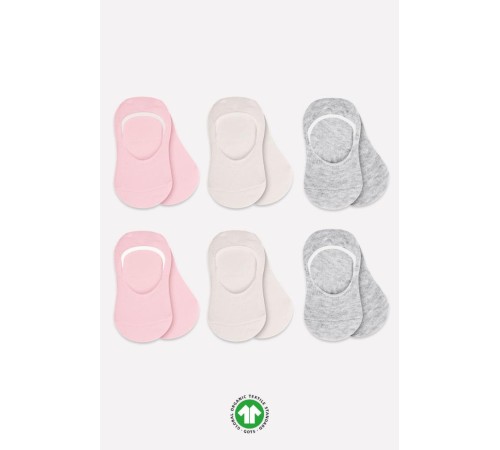 Bistyle 6'Lı Silikonlu Babet Penye Çorap BS30101B Pembe Ekru Gri Bistyle 6'Lı Silikonlu Babet Penye Çorap BS30101B Pembe Ekru Gri