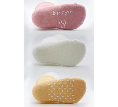 Bistyle Basic Kaymaz Penye Soket Çorap 3'Lü BS10106 Pudra Ekru Somon Bistyle Basic Kaymaz Penye Soket Çorap 3'Lü BS10106 Pudra Ekru Somon