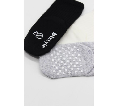 Bistyle Basic Kaymaz Penye Soket Çorap 3'Lü BS10106 Siyah Ekru Gri Bistyle Basic Kaymaz Penye Soket Çorap 3'Lü BS10106 Siyah Ekru Gri