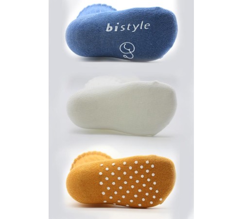 Bistyle Basic Kaymaz Penye Soket Çorap 3'Lü BS10107 İndigo Ekru Hardal Bistyle Basic Kaymaz Penye Soket Çorap 3'Lü BS10107 İndigo Ekru Hardal