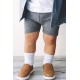 Bistyle Basic Kaymaz Penye Soket Çorap 3'Lü BS10107 Siyah Ekru Gri