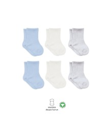 Bistyle Basic Penye Soket Çorap 6'Lı BS10101B Mavi Ekru Gri