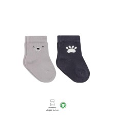 Bistyle Bear Penye Soket Çorap 2'Li BS10116 Gri