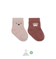 Bistyle Bear Penye Soket Çorap 2'Li BS10116 Pembe